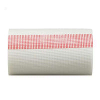 ADFORS FibaTape FDW6568-U Crackstop Self-Adhesive Wide Wall Repair Tape, 6 in. x 75 ft., features a white design with a red grid along one edge, ideal for construction, drywall joint reinforcement, and crack repair.