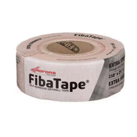 A roll of ADFORS FibaTape FDW8666-U Extra Strength Reinforced Drywall Tape, 2-3/8 in. x 250 ft., mostly white packaging with red and black text, ideal for seam reinforcement.