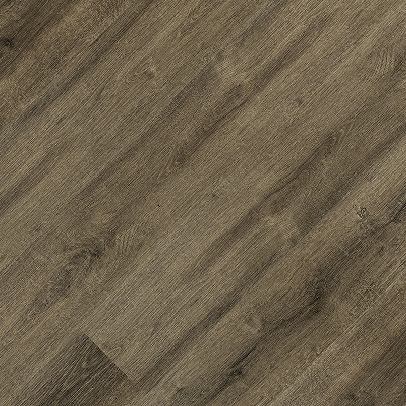 Close-up of MSI Cyrus Walnut Waves Luxury Vinyl Planks (23.77 sq ft box) featuring realistic grain, staggered layout, and CrystaLux protection for lasting durability.